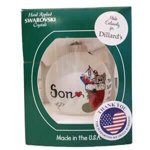 Swarovski Crystal Christmas Ornament Heart Gifts by Teresa Ornament Son Stocking
